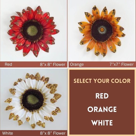 White Sunflower with Gold Glitter Handmade HOME decor - Picture 9 of 9